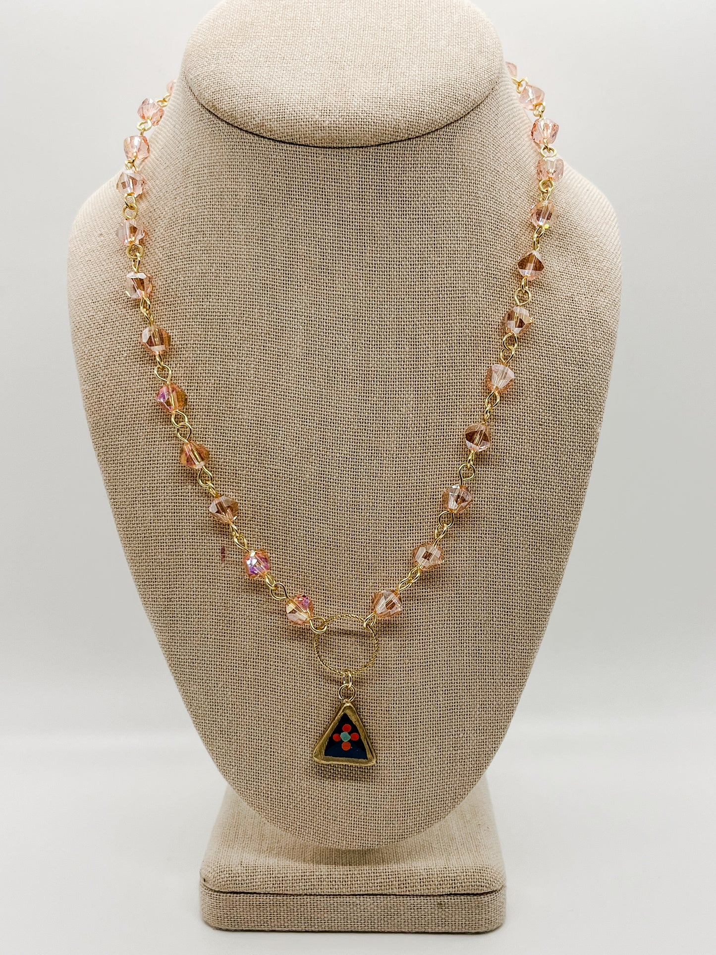 Navy & pink flower