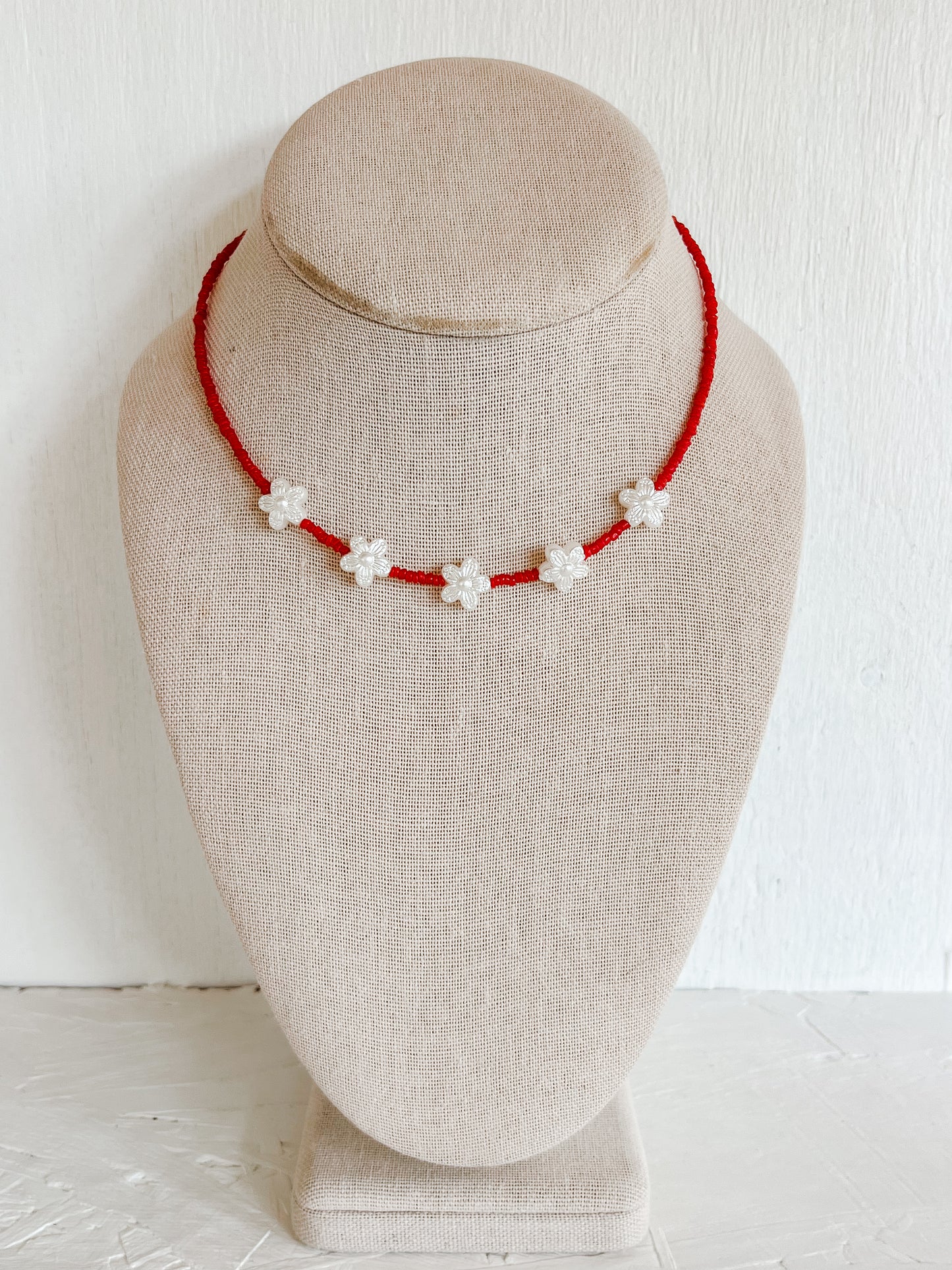 Red flower choker