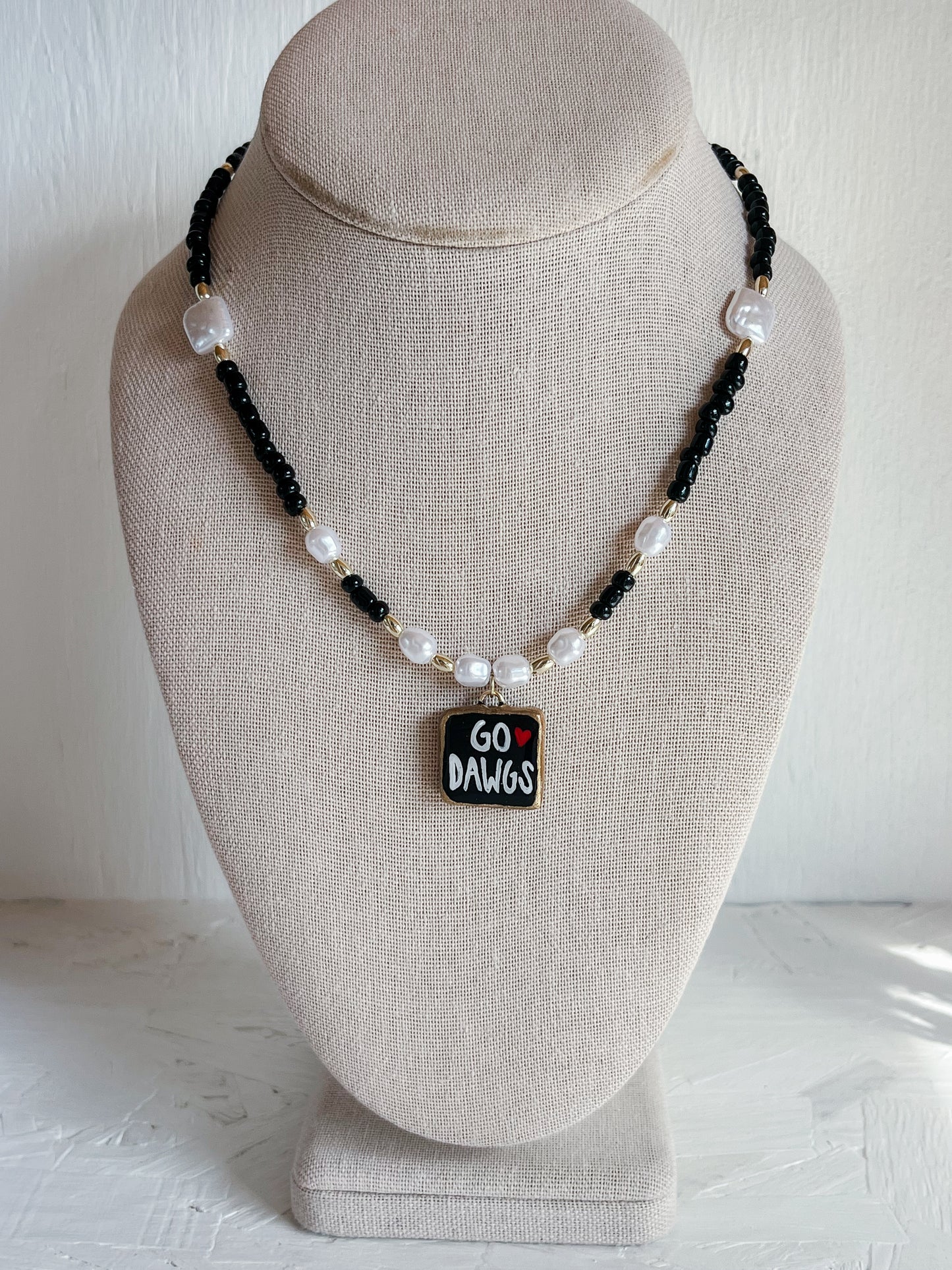 Black “Go Dawgs” necklace