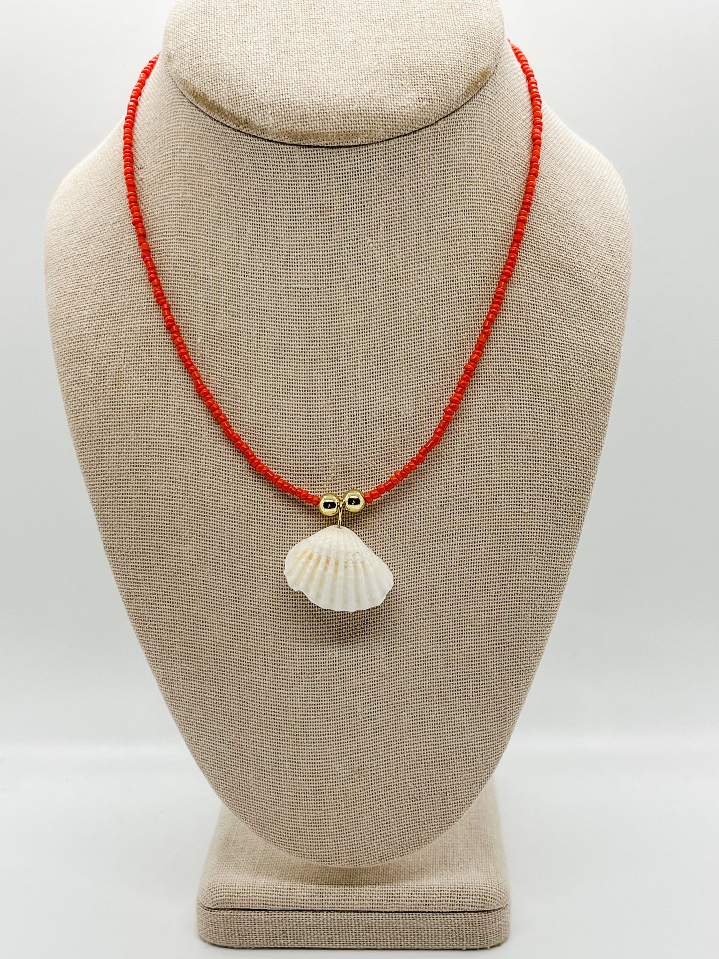 Coral seashell necklace