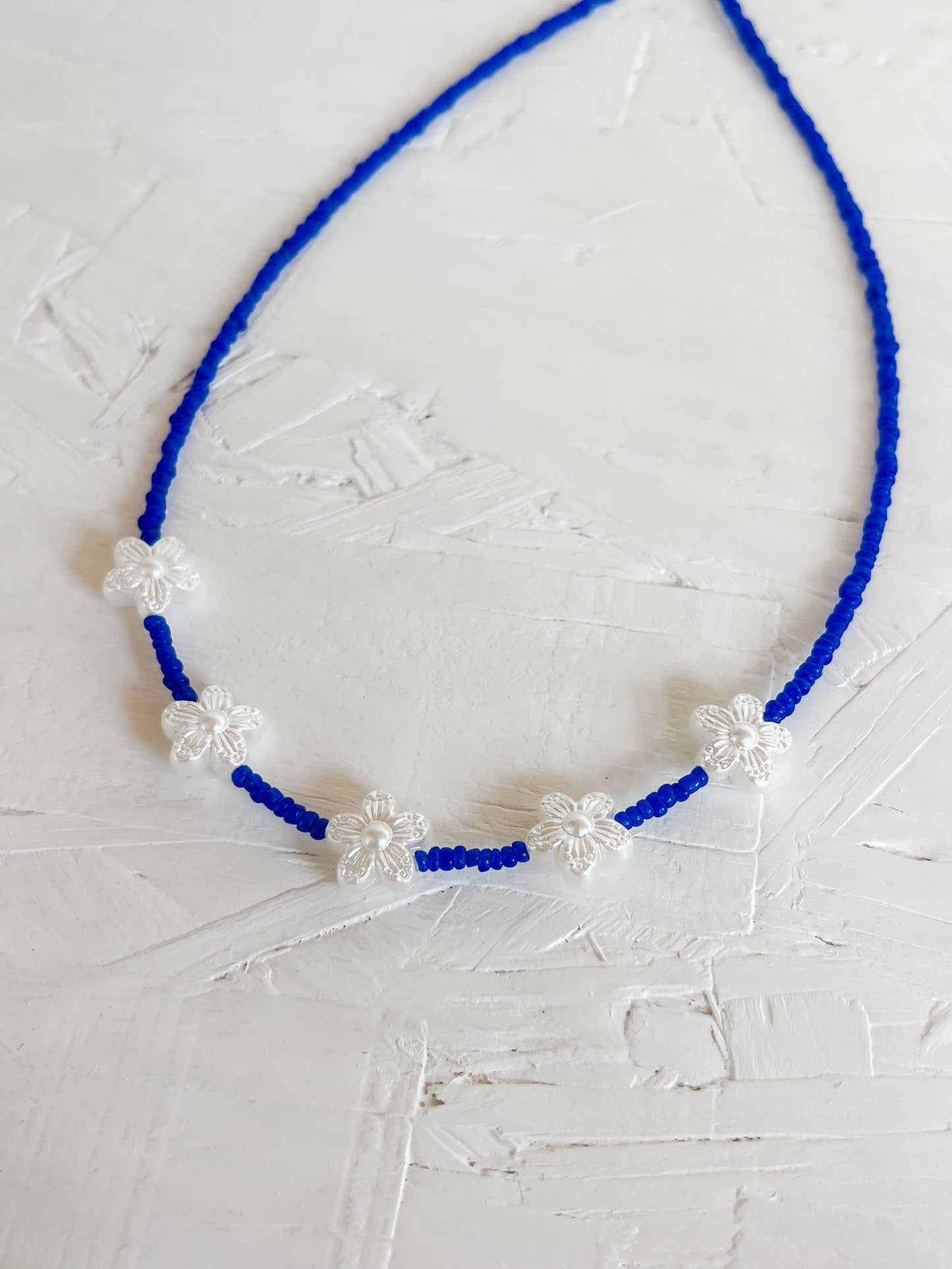 Royal blue flower choker