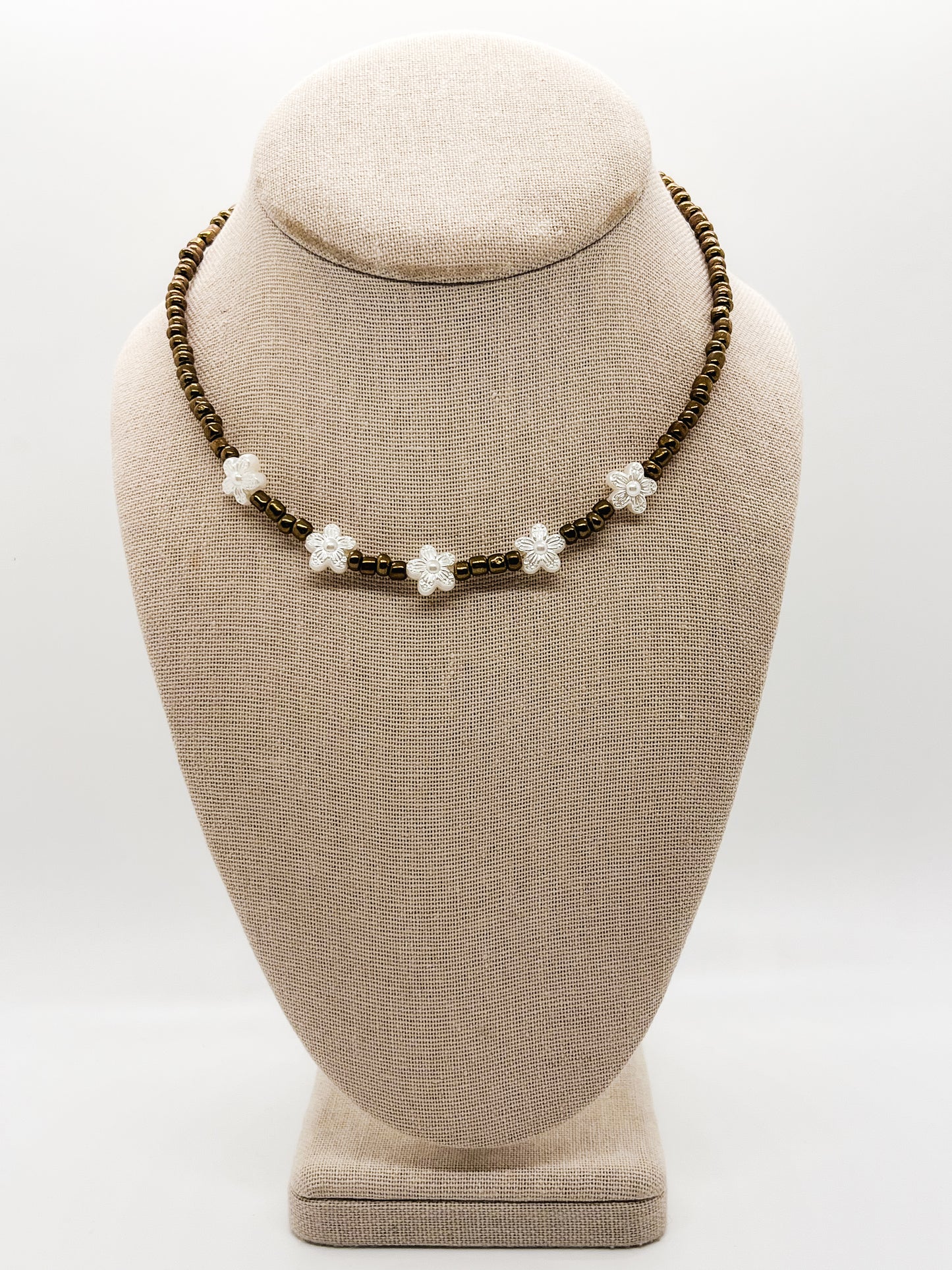 Bronze flower choker