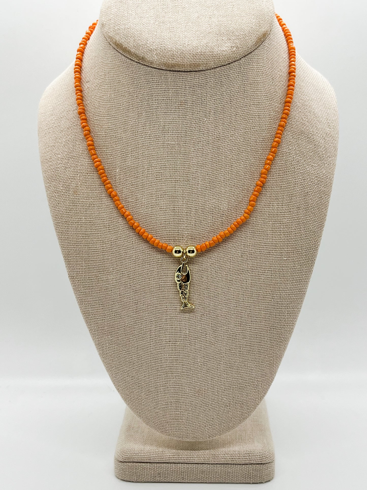 Orange fish necklace