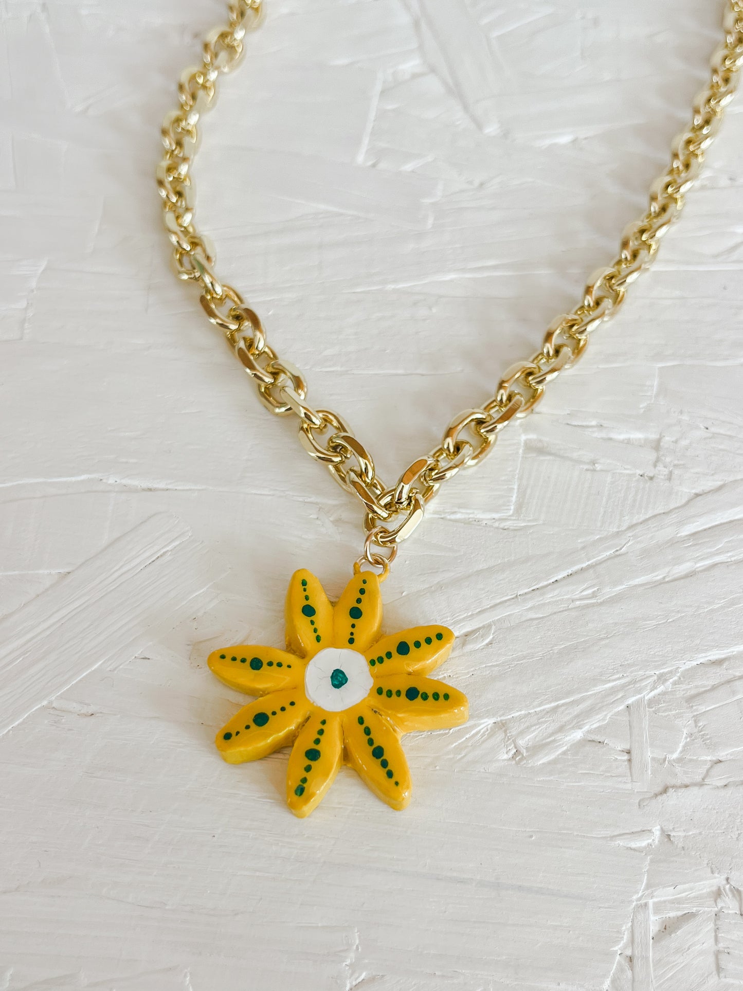 Yellow flower necklace