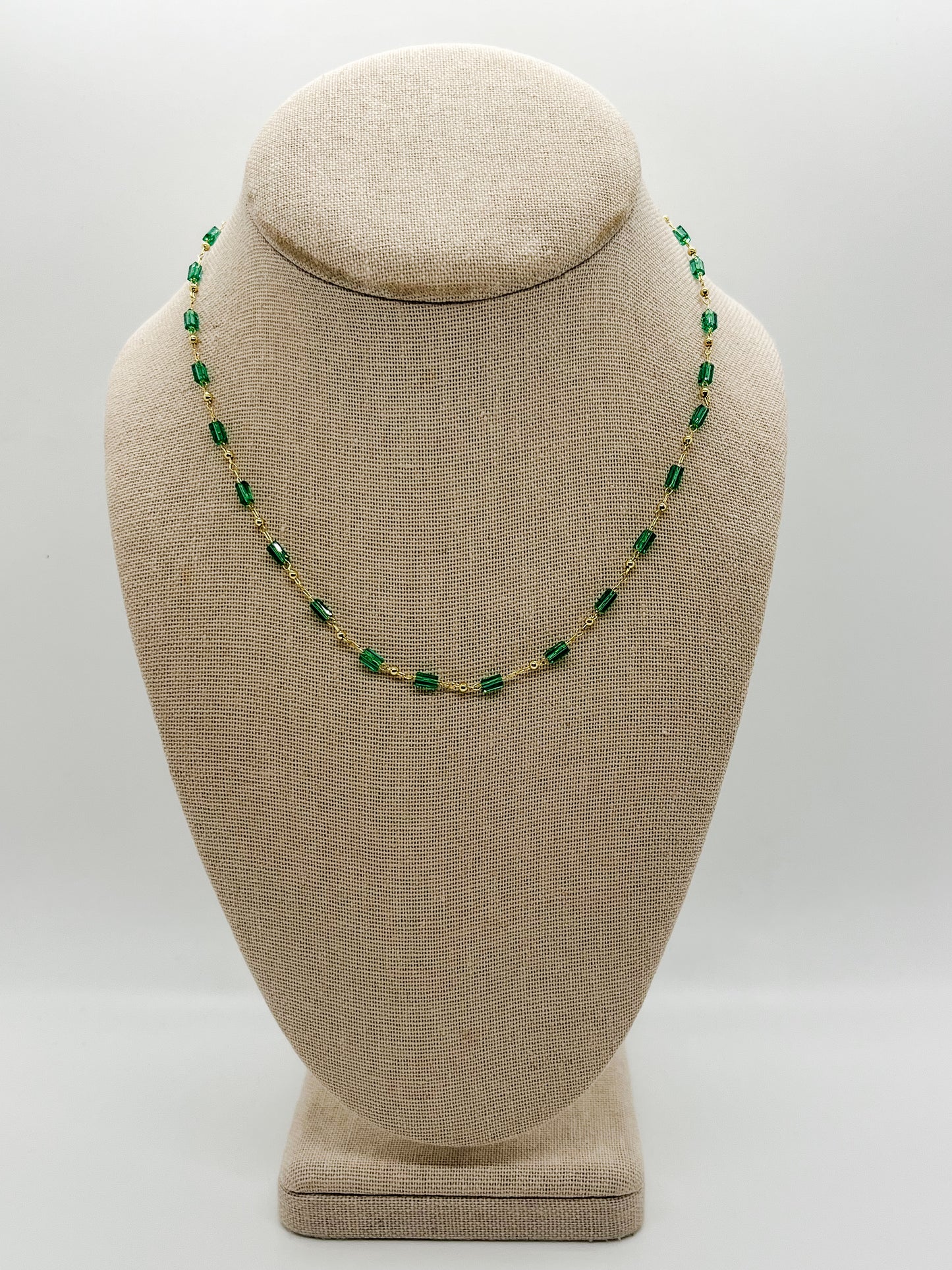 Teal crystal necklace