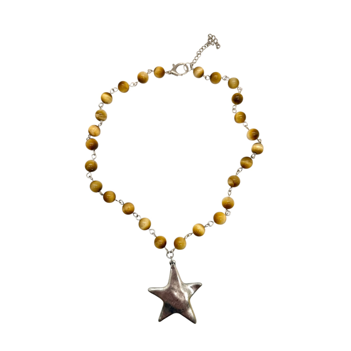 Silver Star & Tiger Eye Necklace