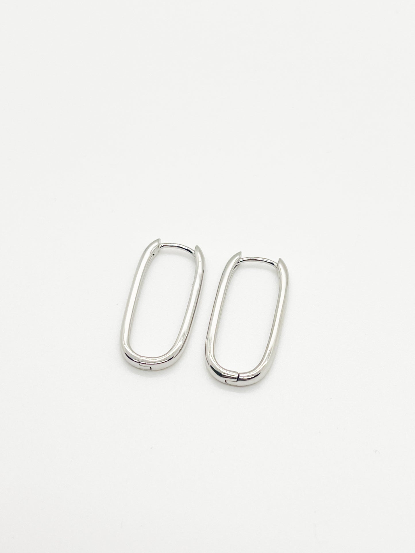 Silver paperclip hoops