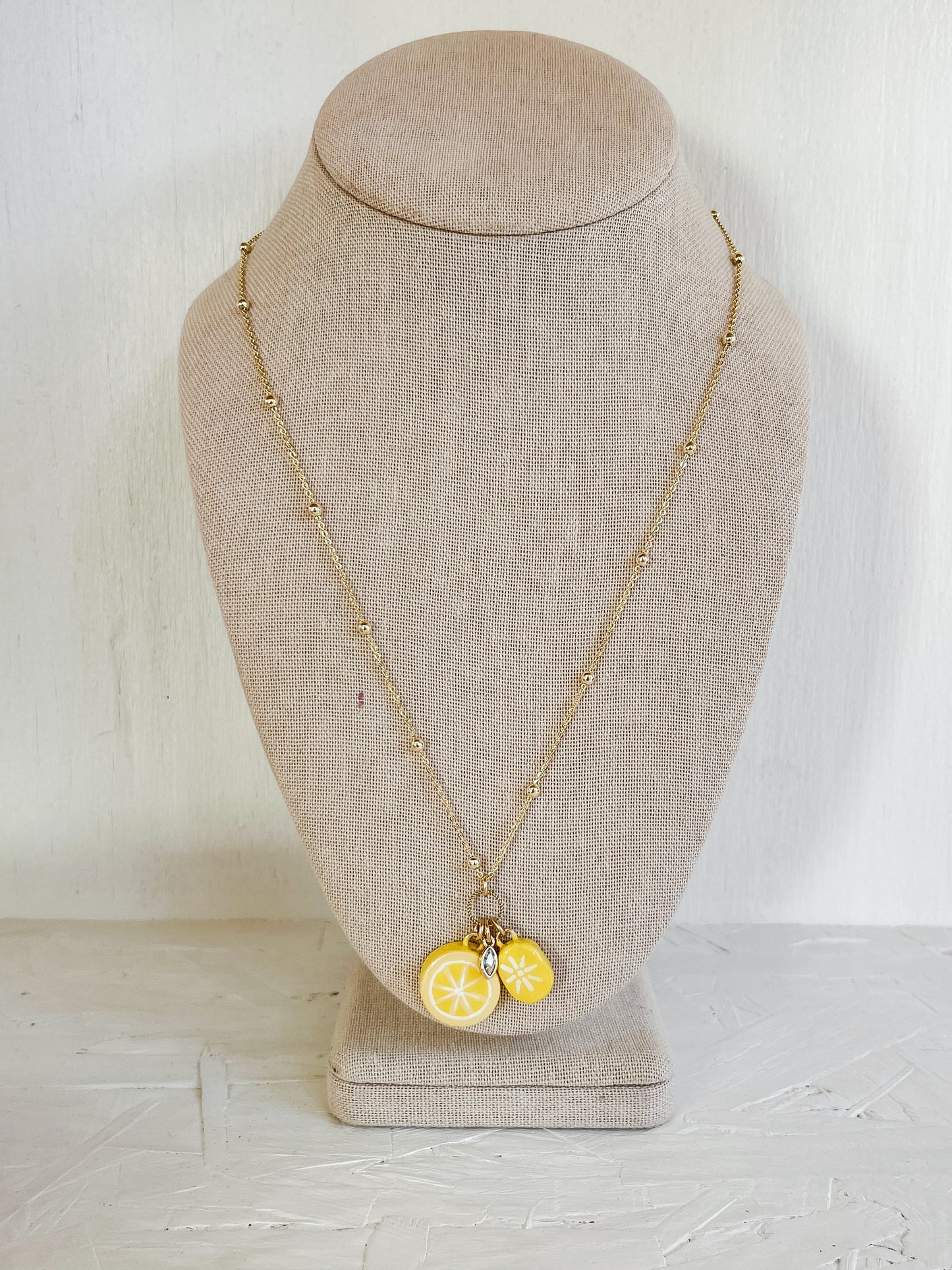 Lemon & flower necklace