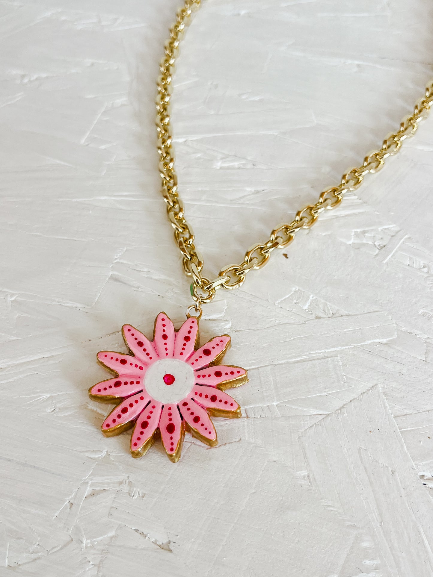 Pink flower necklace