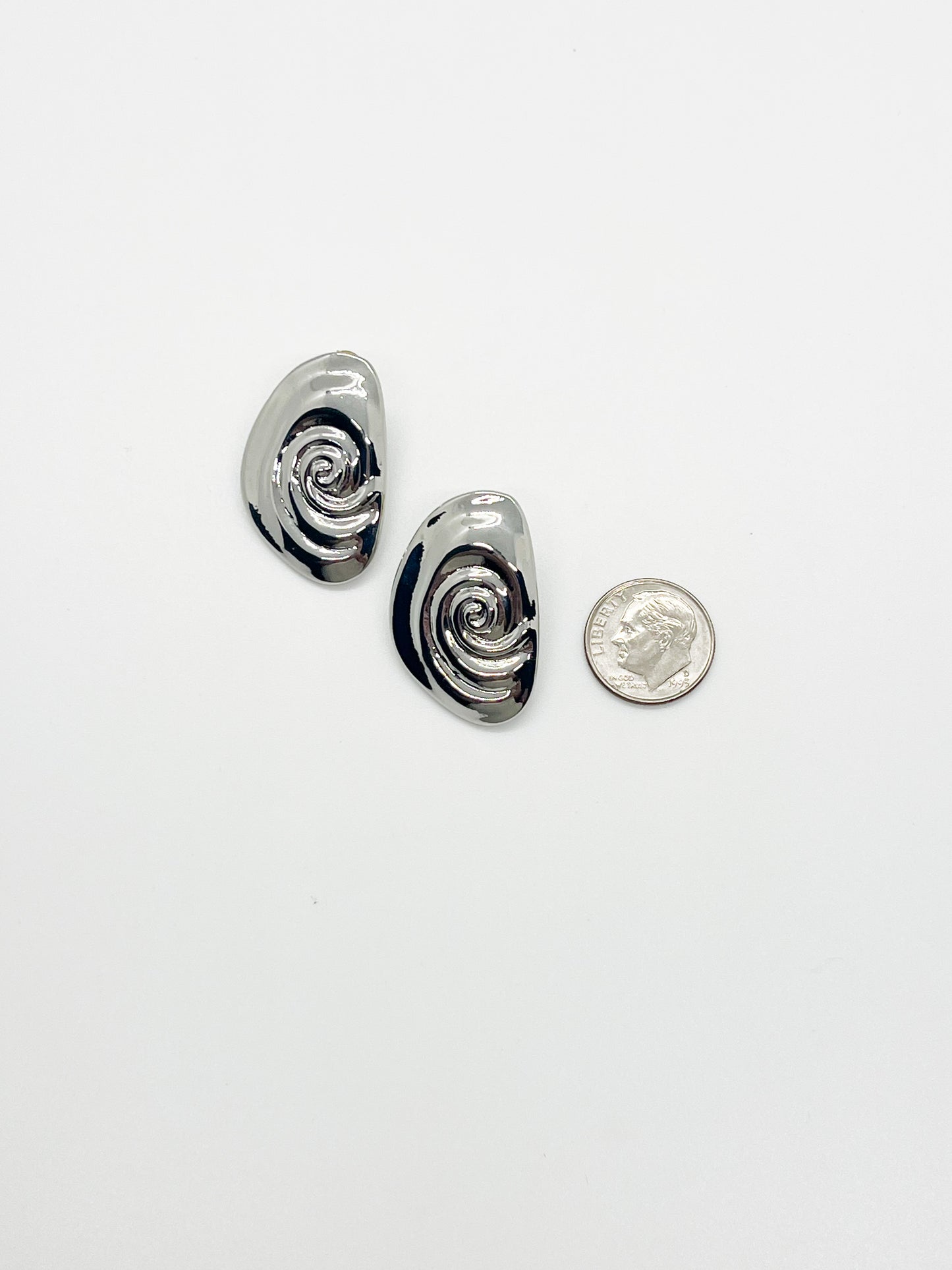 Silver spiral studs
