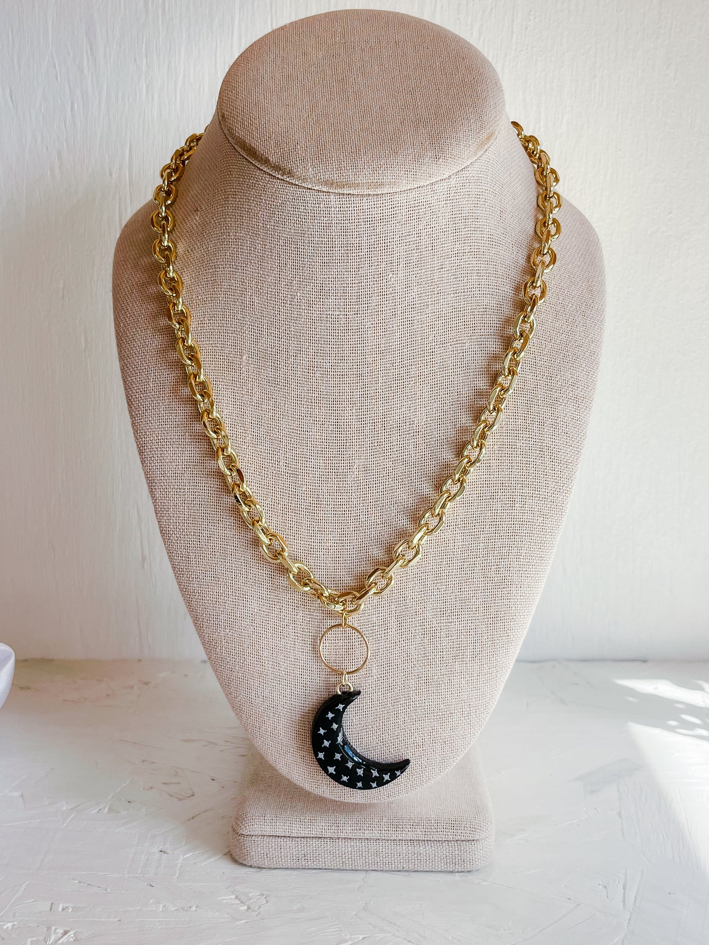Black moon necklace