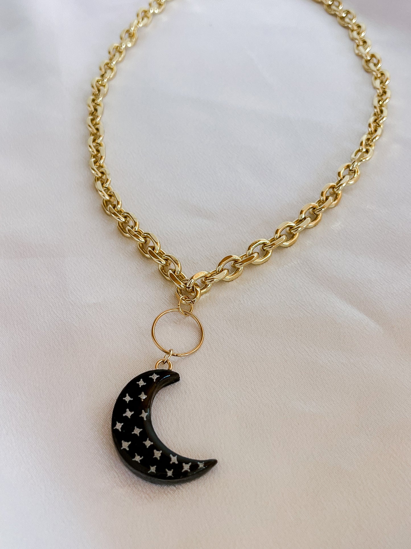 Black moon necklace