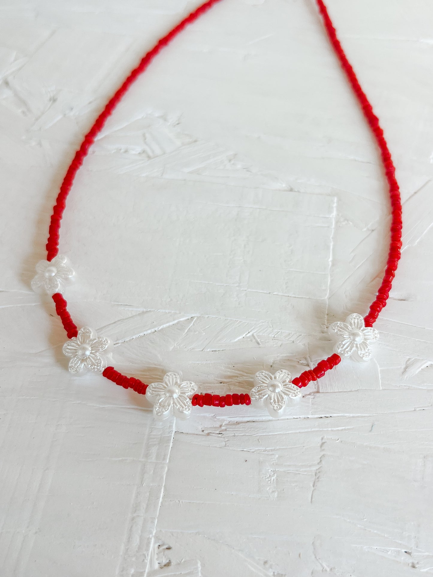 Red flower choker