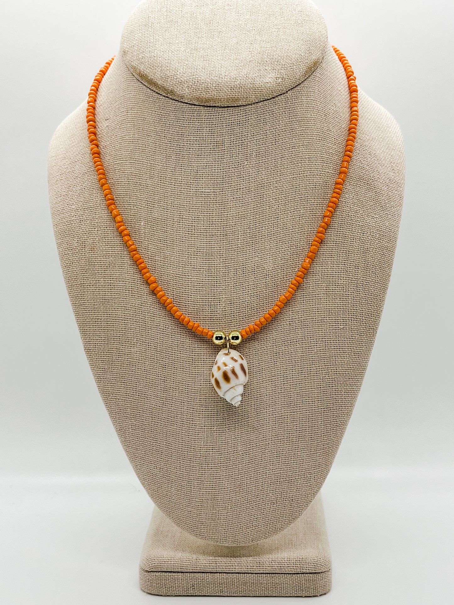 Orange conch shell necklace