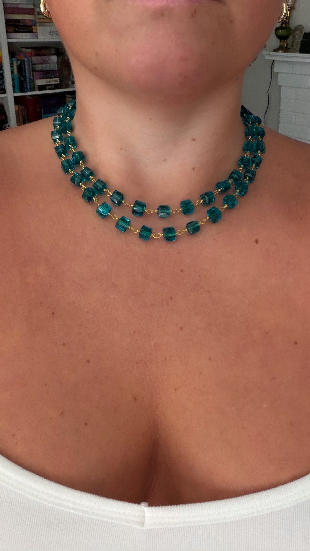 Teal Double Chain Necklace