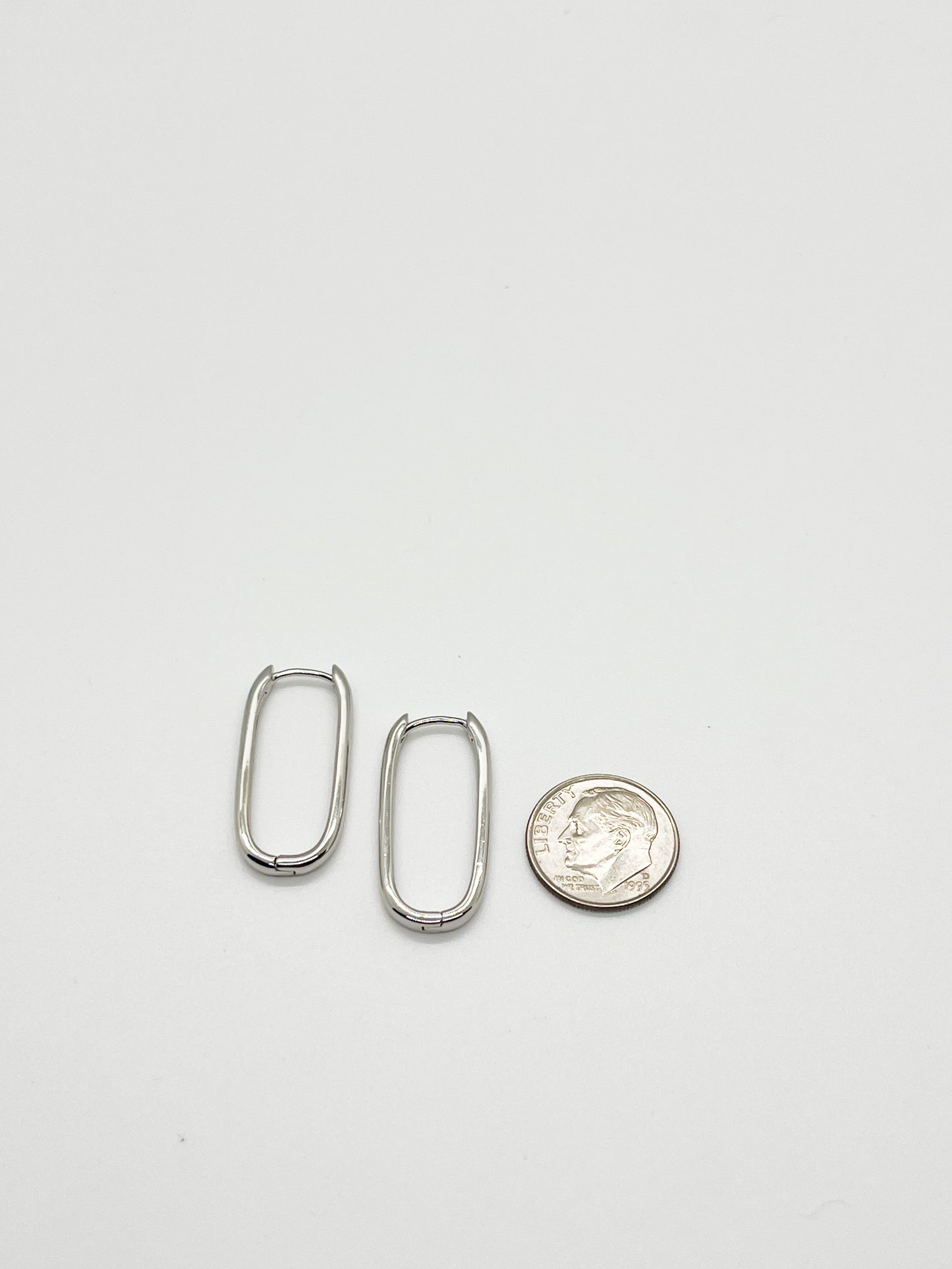 Silver paperclip hoops