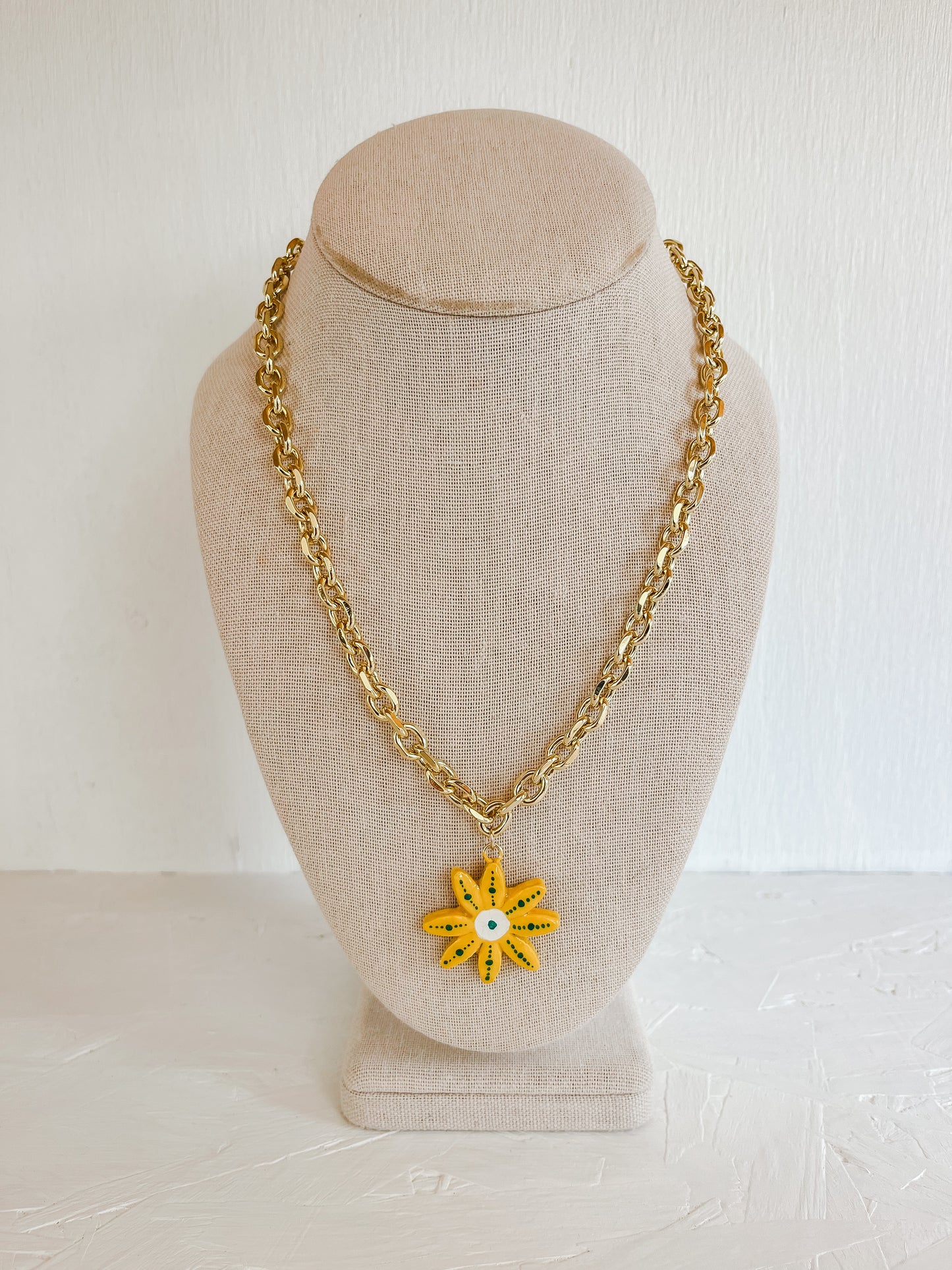 Yellow flower necklace