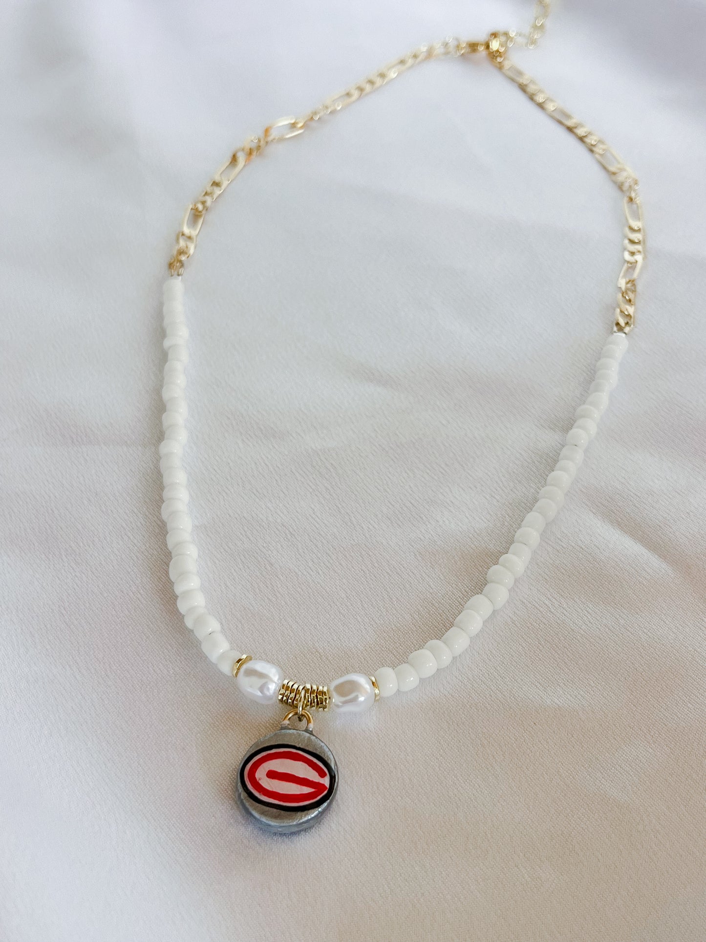 White “G” necklace