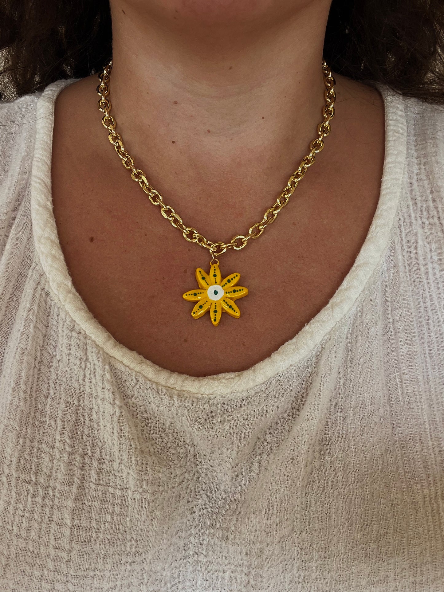 Yellow flower necklace