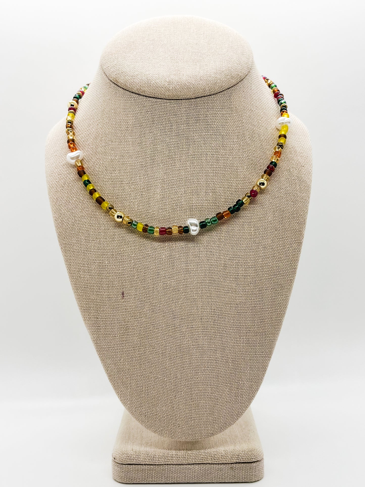 Multicolor beaded choker