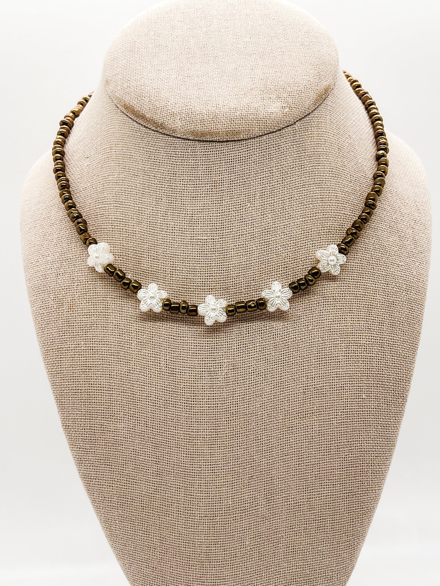 Bronze flower choker