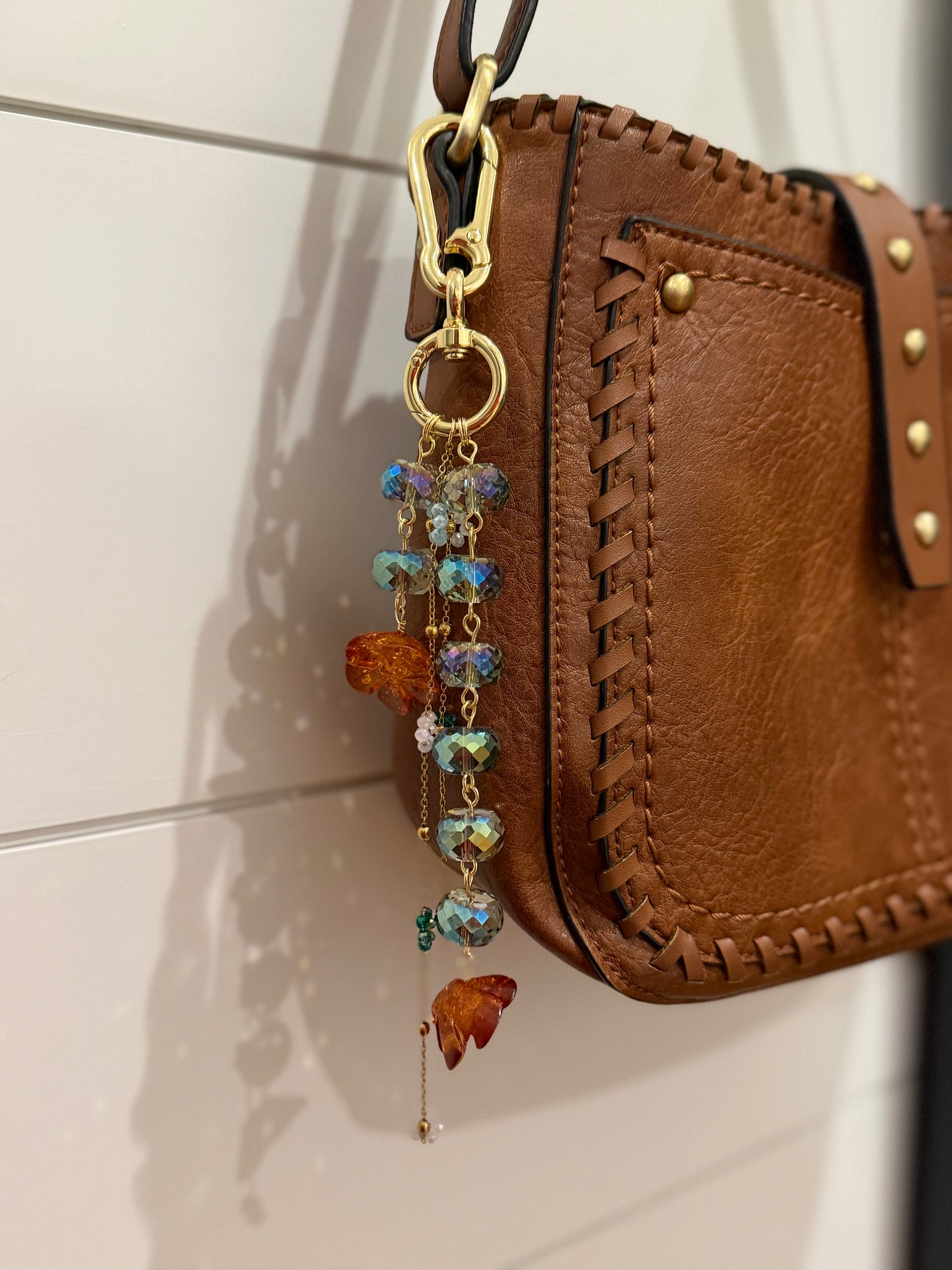 Orange Flower Bag Charm