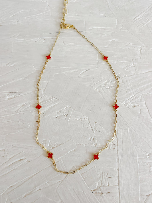 Red clover necklace