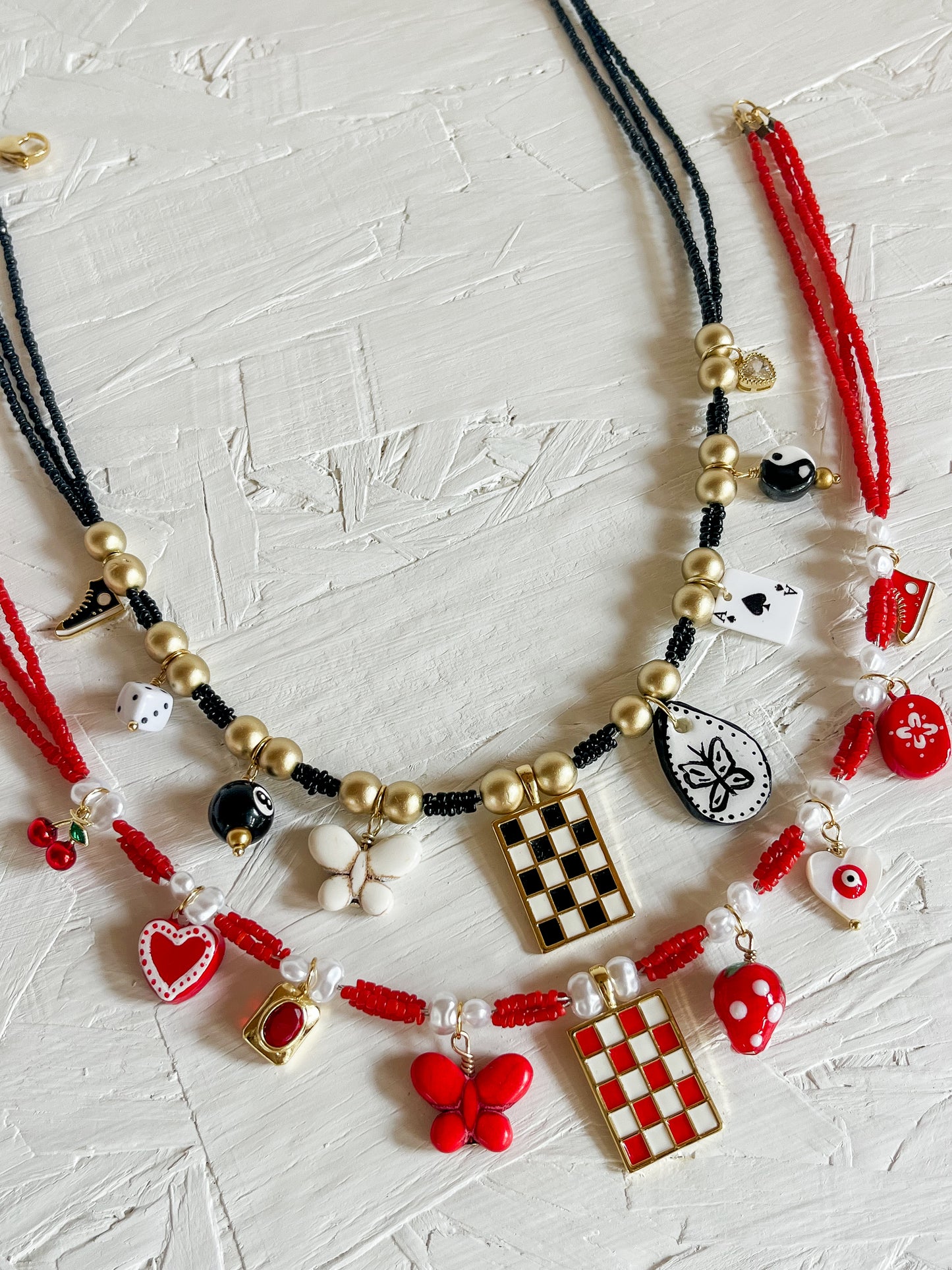 Red charm necklace