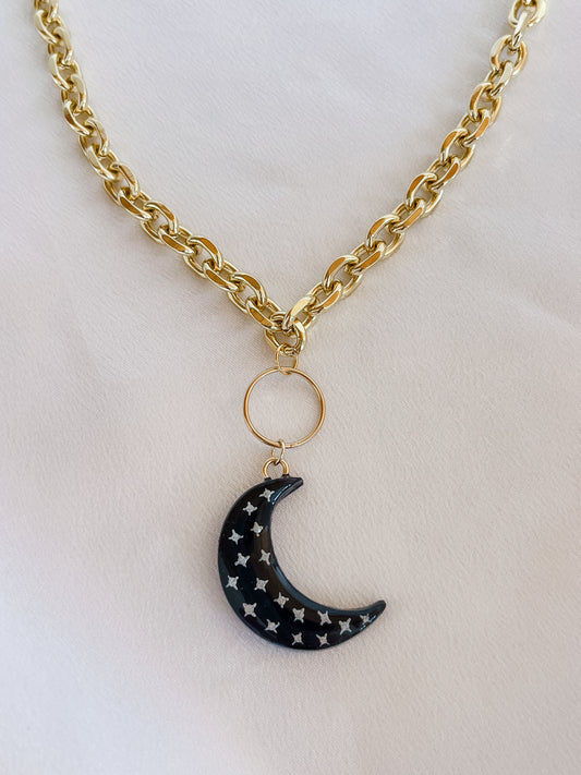 Black moon necklace