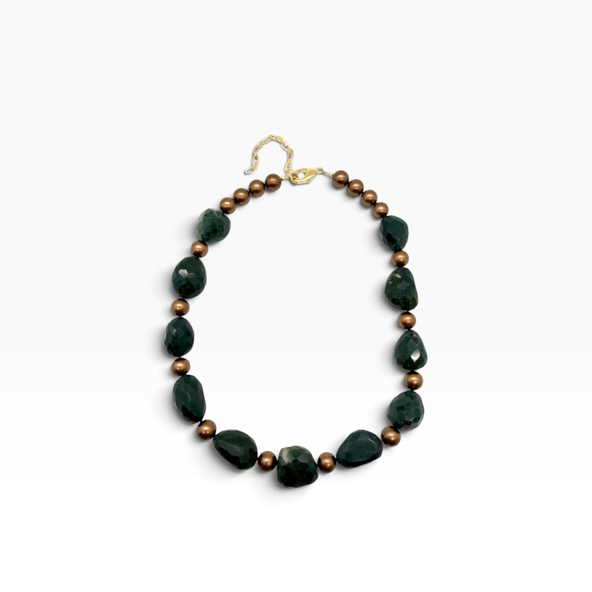 Indian Bloodstone & Brown Necklace