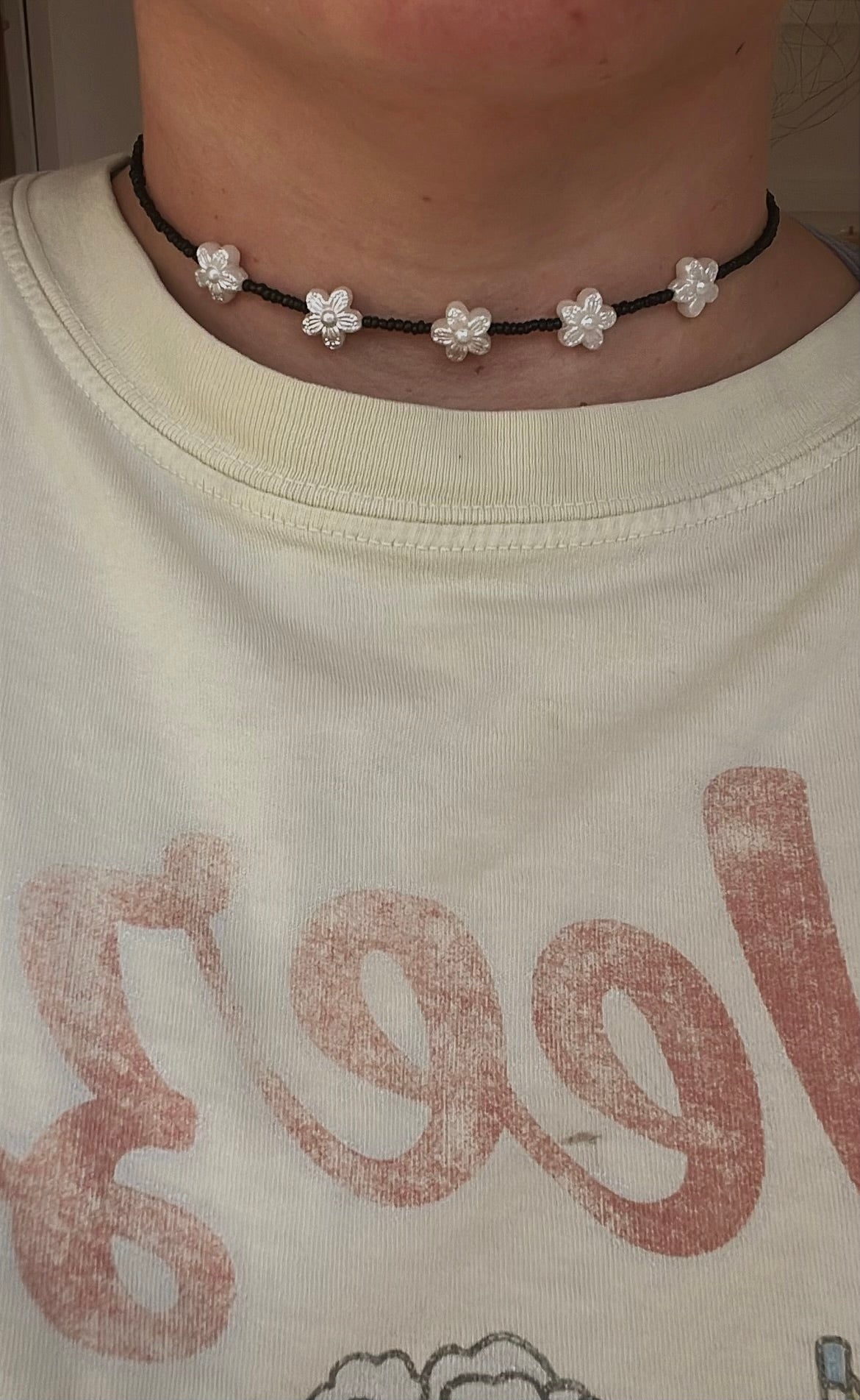 Black flower choker