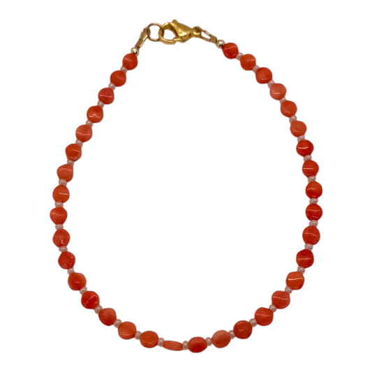 Peach anklet