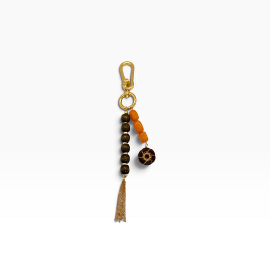 Orange & Brown Bag Charm