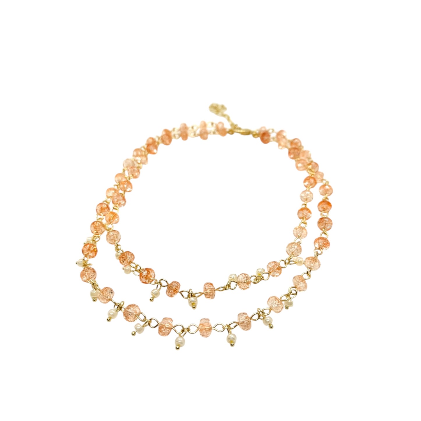 Orange & Gold Dangle Necklace
