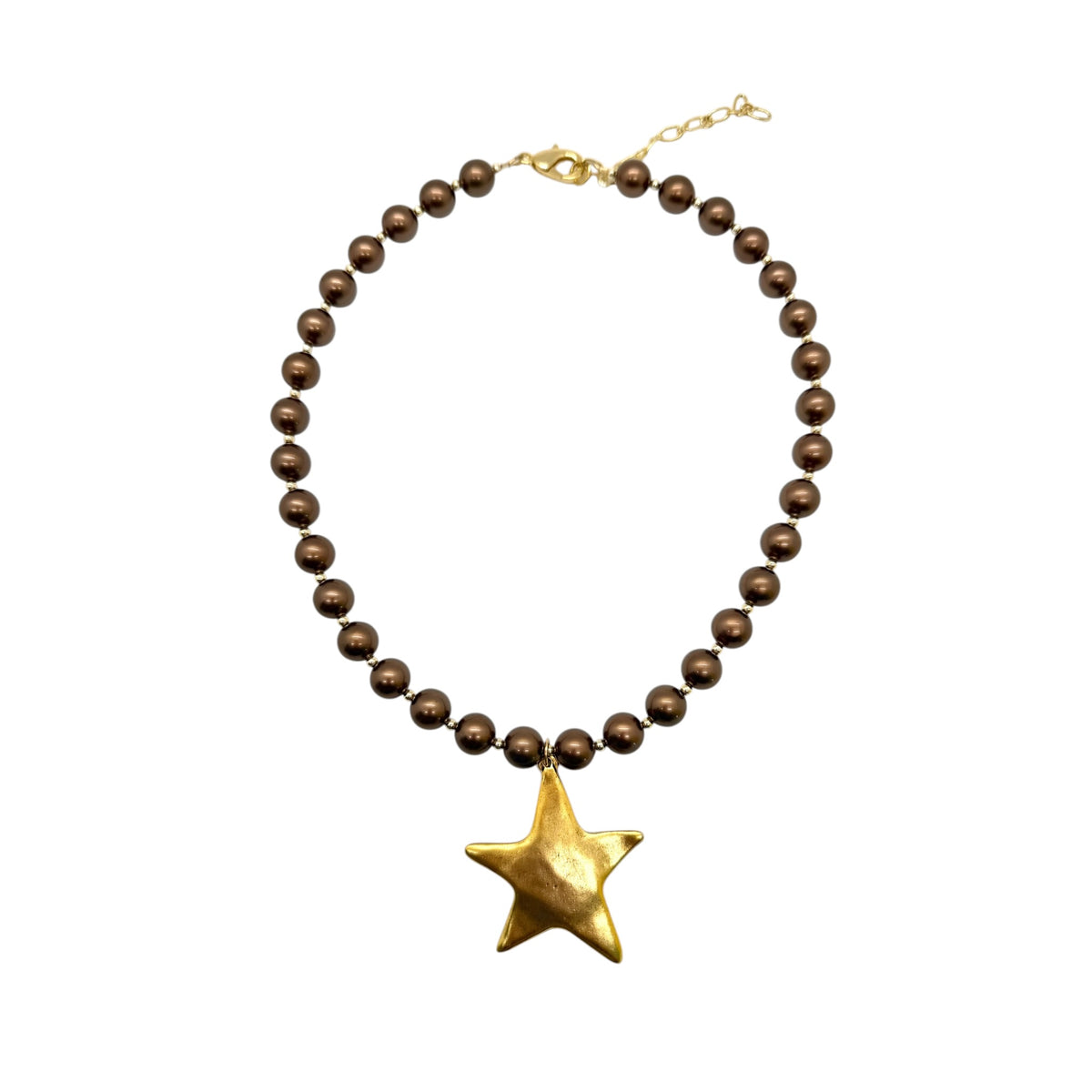 Brown & Gold Star Necklace