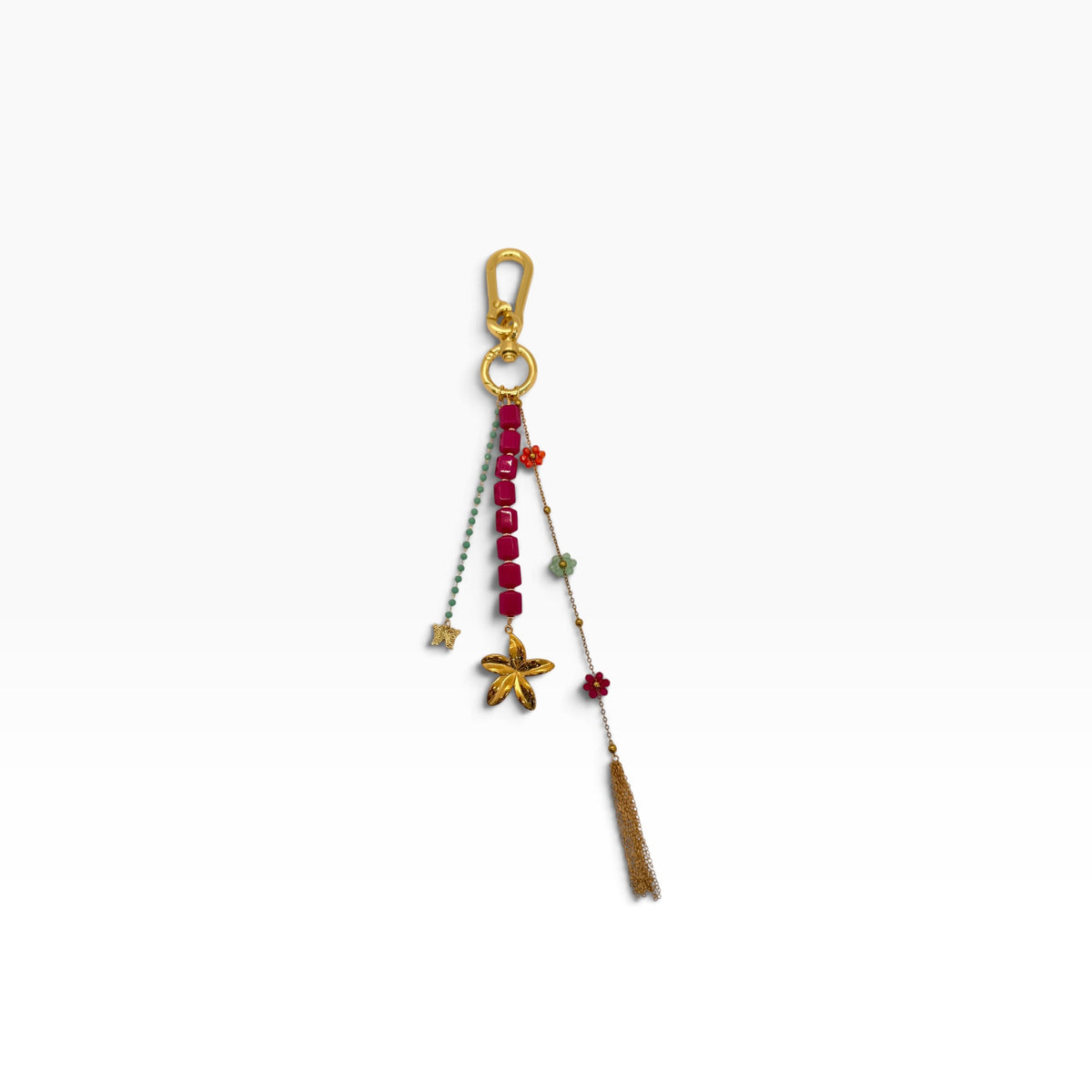 Fuchsia & Turquoise Bag Charm