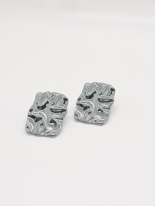 Silver rectangle studs