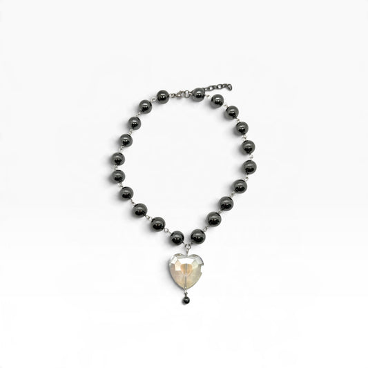 Gunmetal Heart Necklace