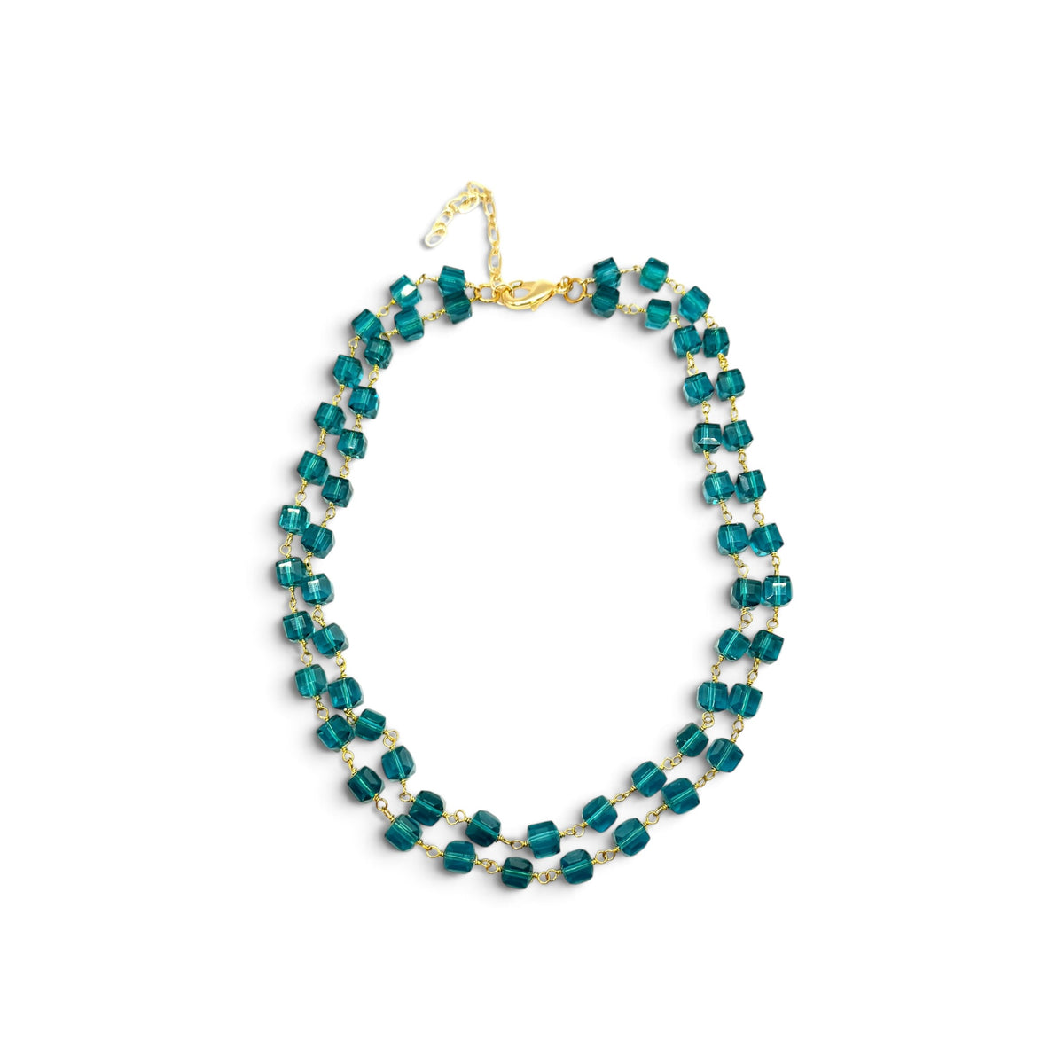 Teal Double Chain Necklace
