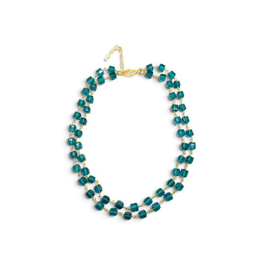 Teal Double Chain Necklace