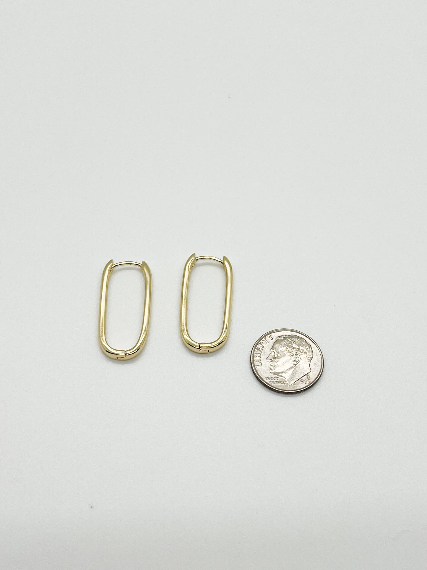 Gold paperclip hoops