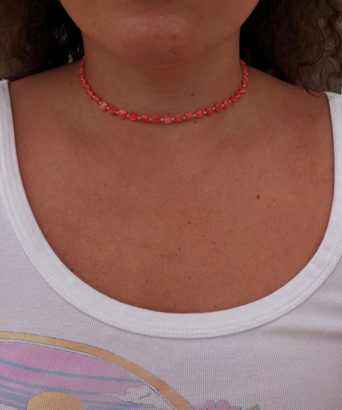 Peach necklace