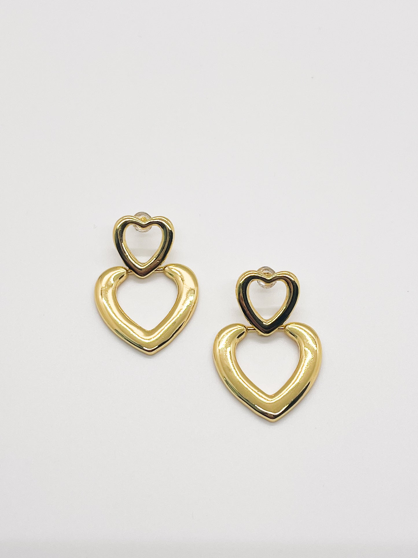 Double heart studs