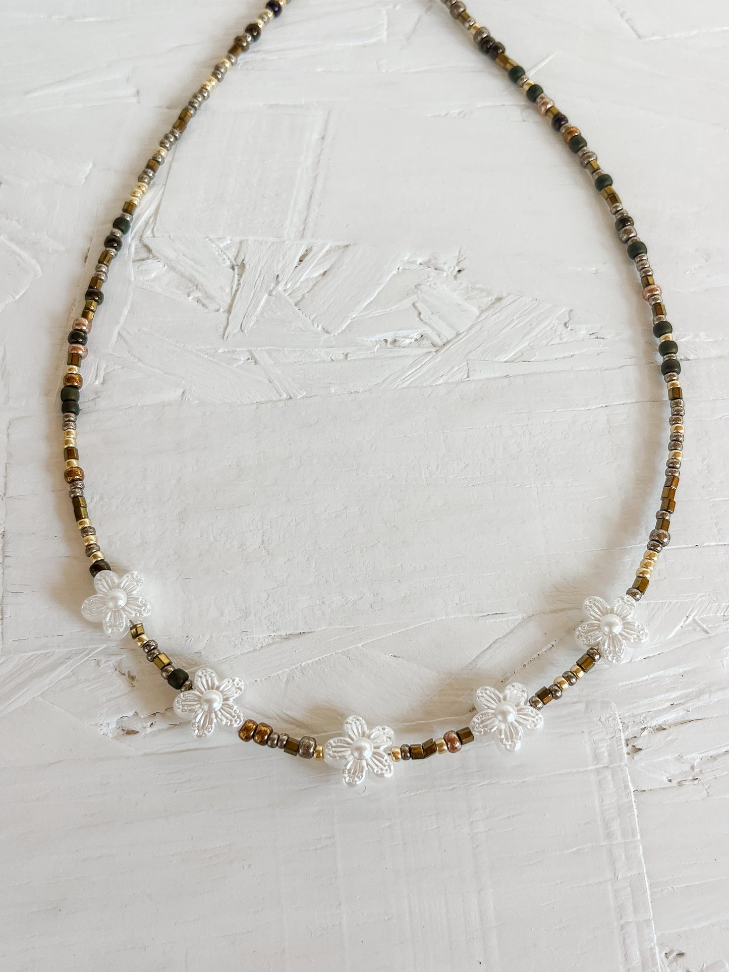 Mixed metals flower choker