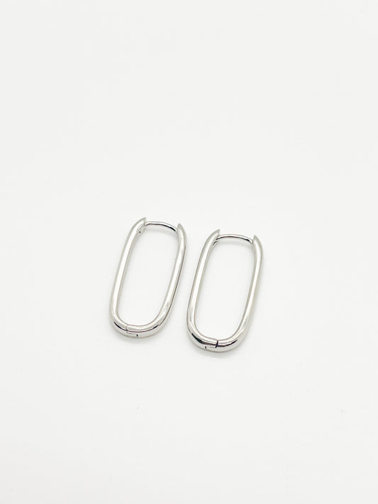 Silver paperclip hoops