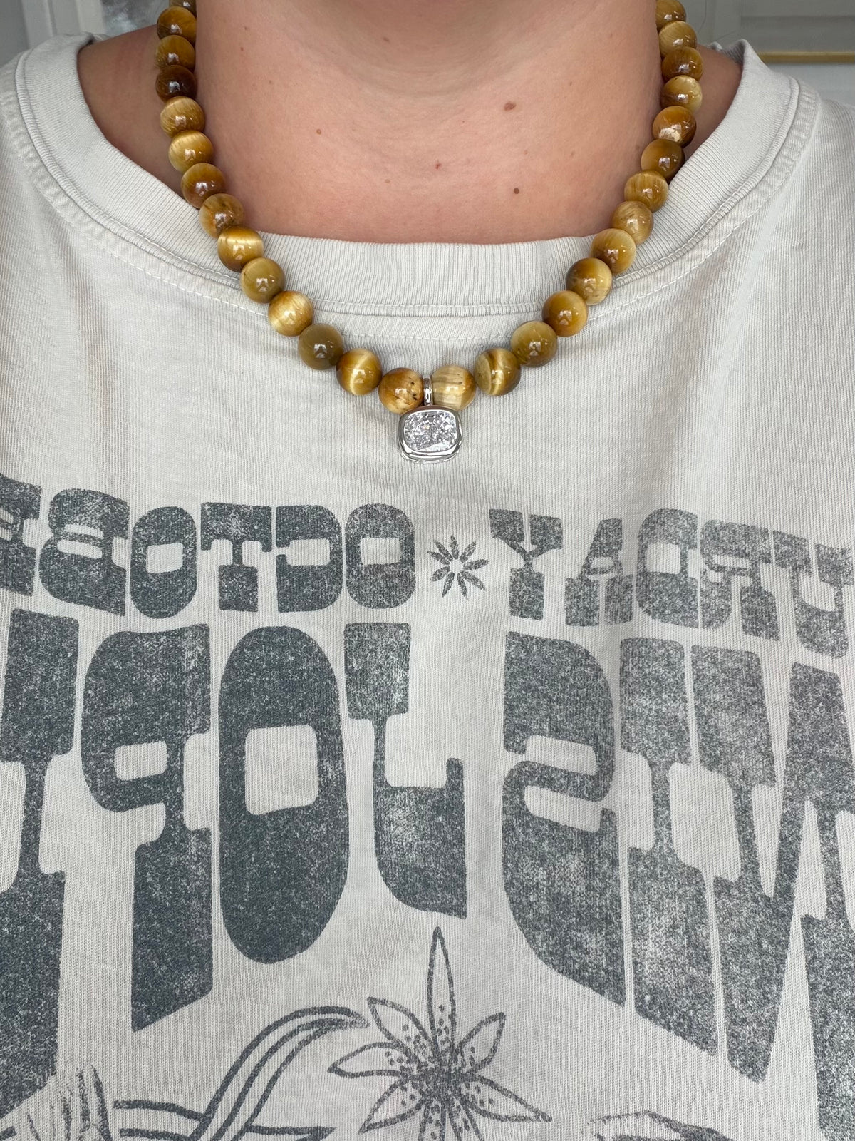 Tiger Eye & Silver Necklace