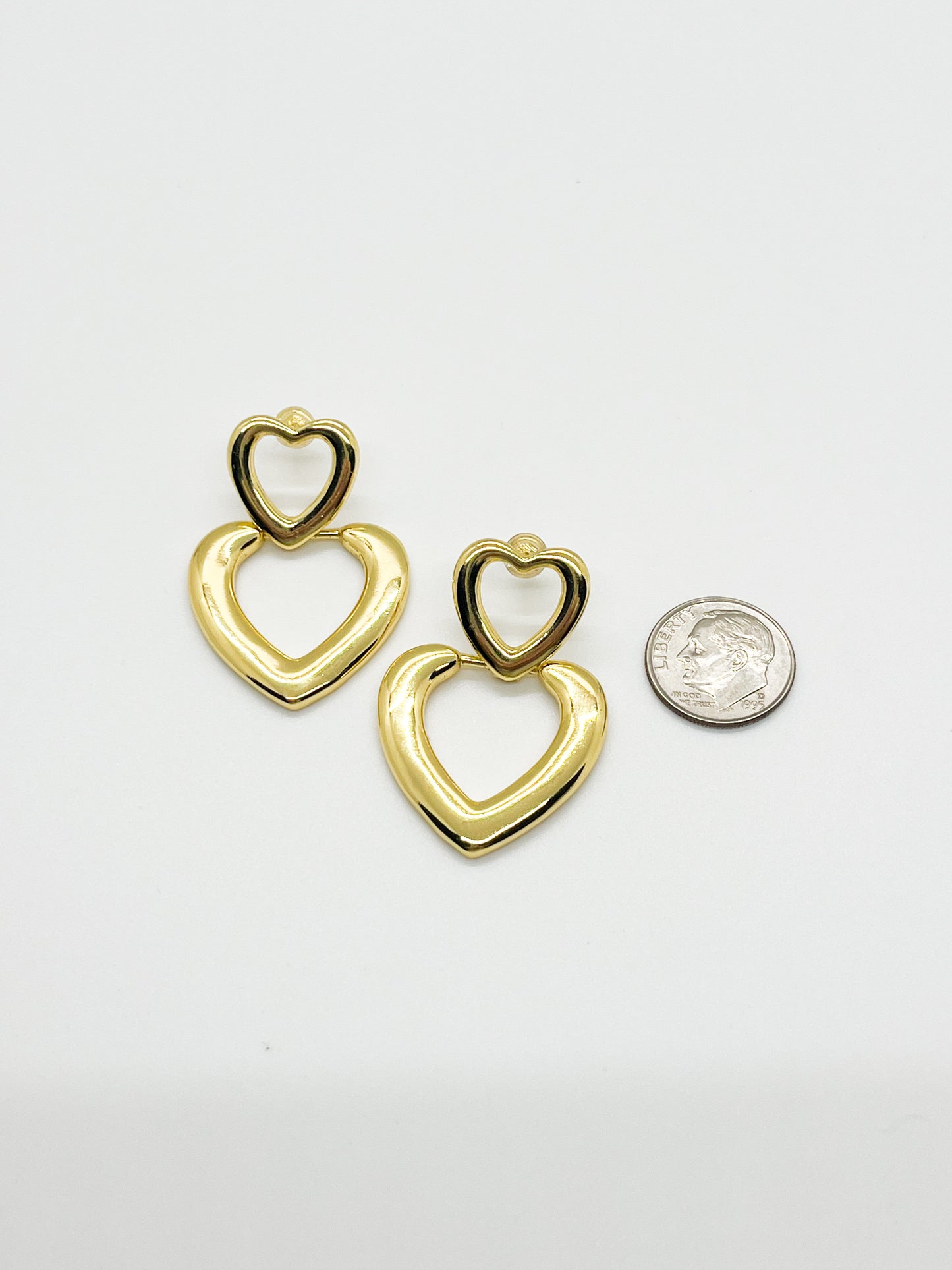 Double heart studs