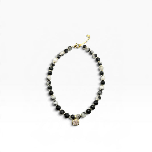 Black & White Jasper Necklace