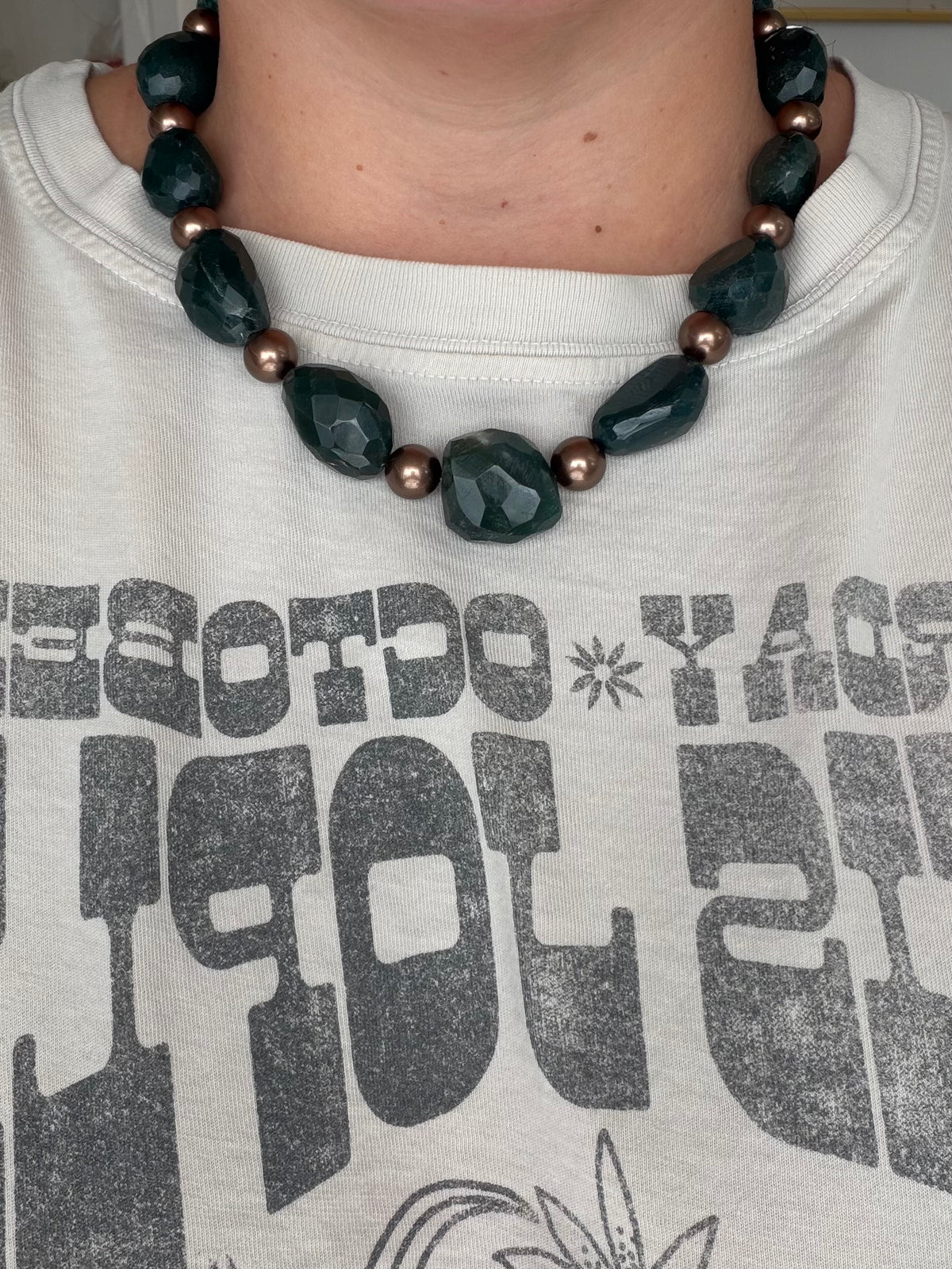 Indian Bloodstone & Brown Necklace