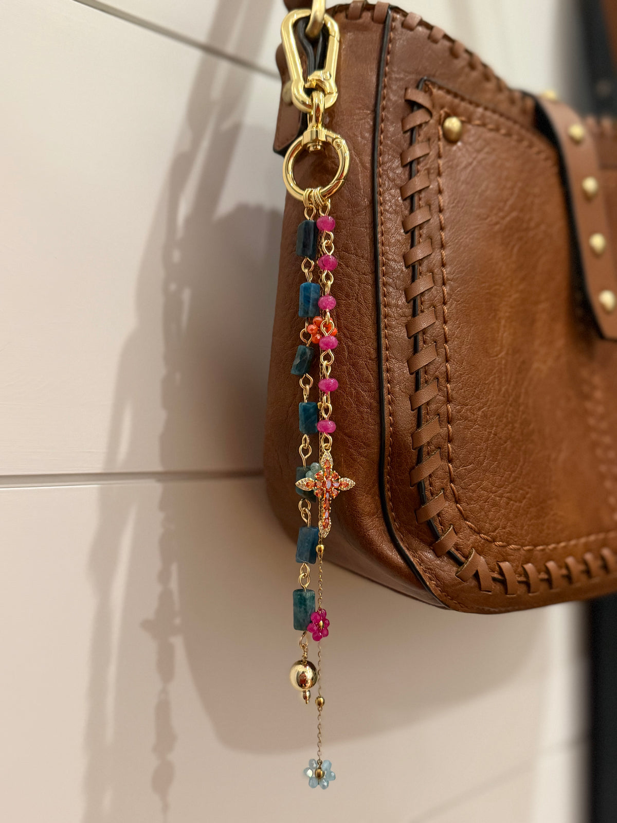 Orange Cross Bag Charm